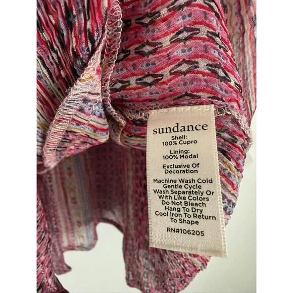 Sundance Womens Gemini Top Blouse Button Down Boho Sheer Size S - Picture 7 of 10